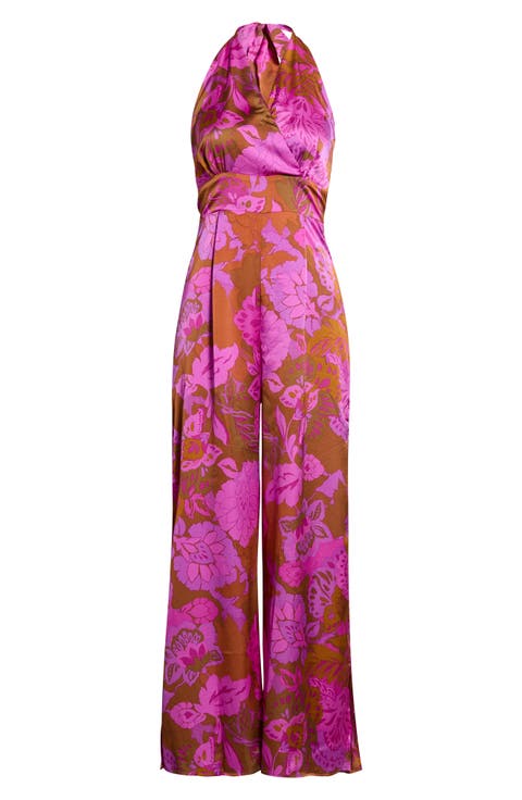 Lorian Floral Halter Jumpsuit