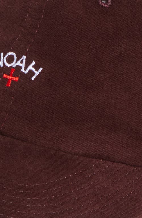 Noah Logo Embroidered Cotton Moleskin 6-panel Adjustable Baseball Cap In Brown