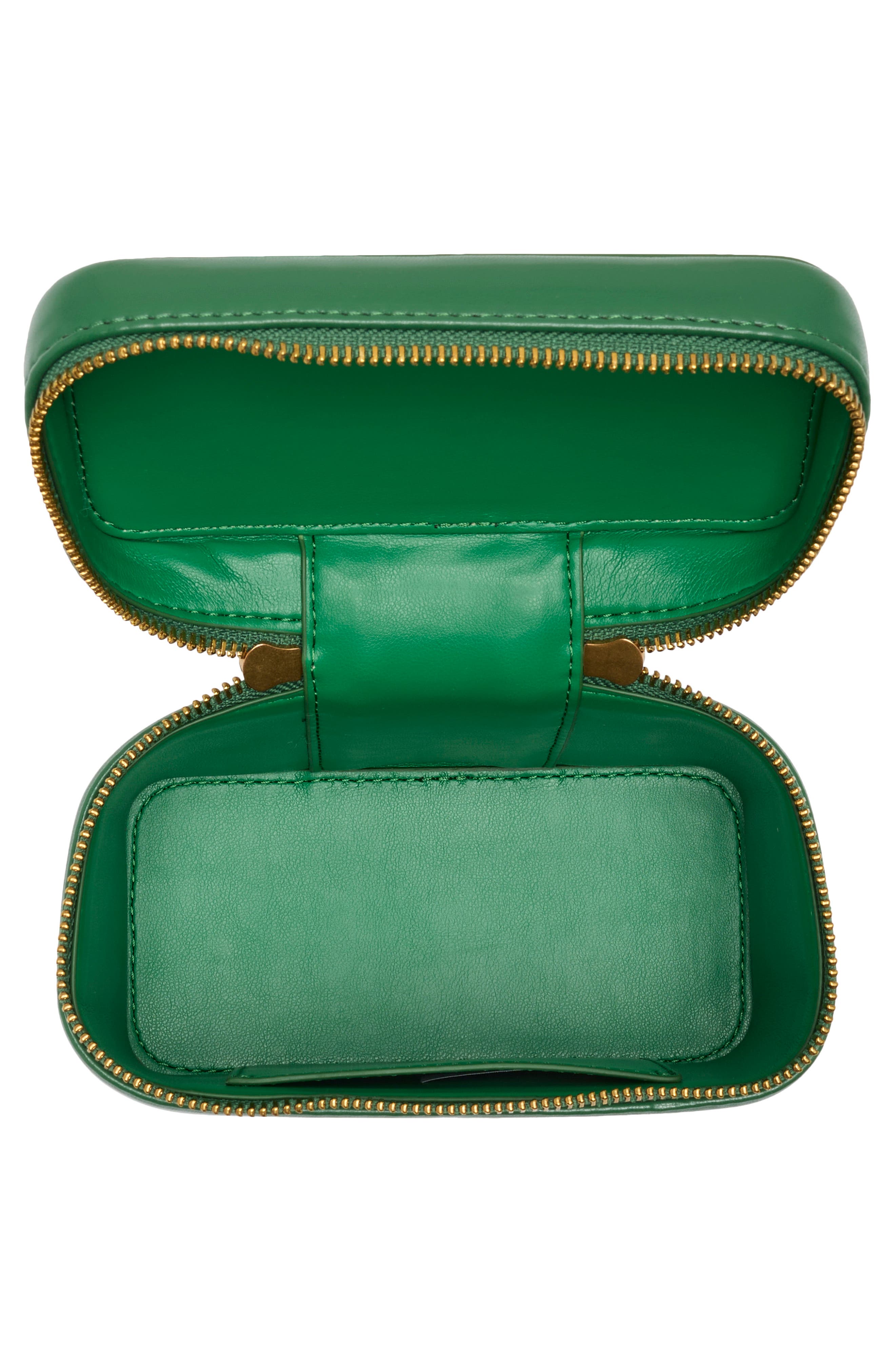 Evelyn Quilted Faux Leather Box Top Handle Bag, Main, color, GREEN