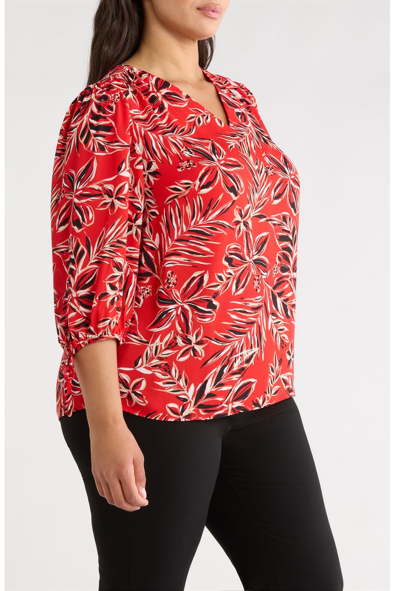 Floral Print Woven Shirt, Alternate, color, BEGONIA RED MLT