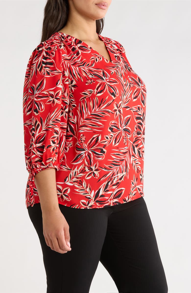AK ANNE KLEIN Floral Print Woven Shirt, Alternate, color,