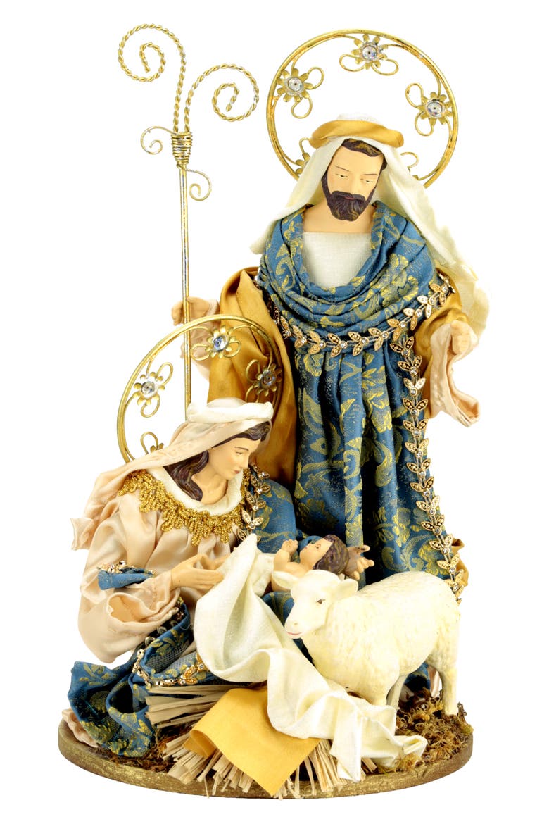 Radiant Holy Family Scene, Main, color, Medium Blue