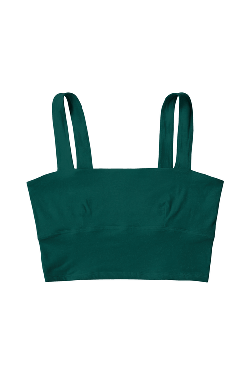 Proclaim Organic Cotton Square Neck Bralette In Green