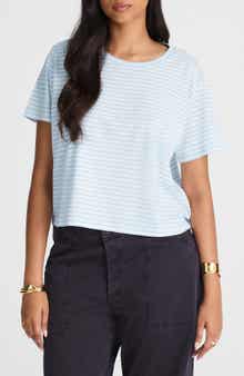 Madewell Stripe Boxy Crop Slub T-Shirt