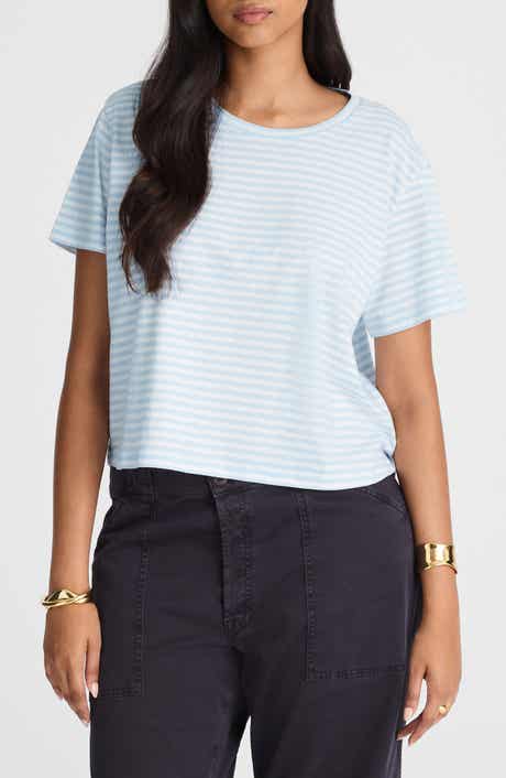 Madewell Stripe Boxy Crop Slub T-Shirt