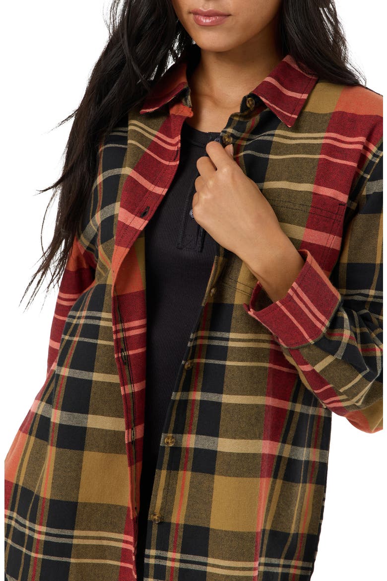 Logan Plaid Flannel Shirt, Alternate, color, LAVA RED