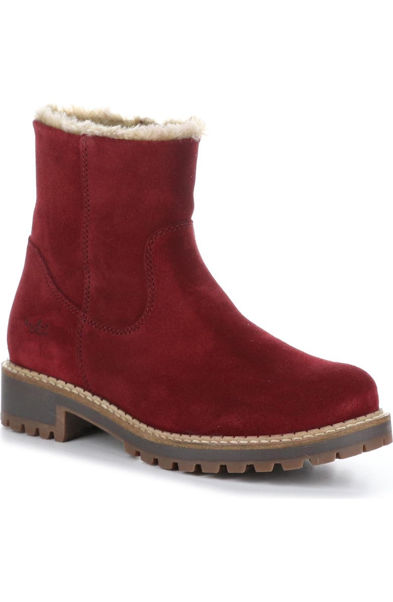 Bos. & Co. Calib Waterproof Bootie, Main, color, Sangria Suede/Fantar