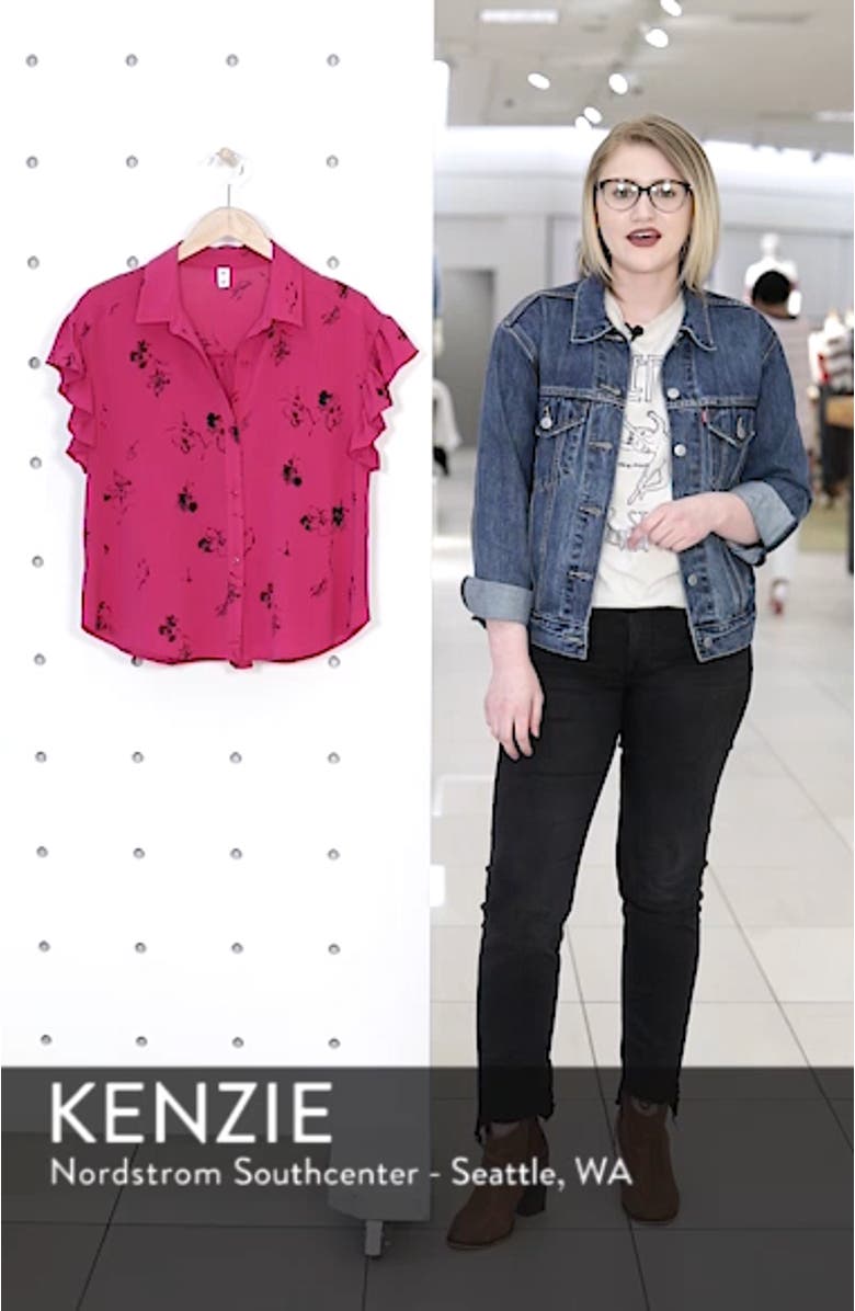 Ruffle Sleeve Print Shirt, sales video thumbnail