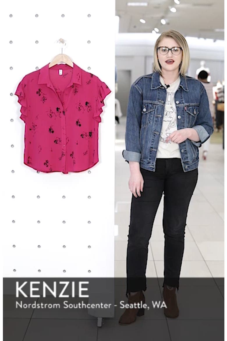 Ruffle Sleeve Print Shirt video