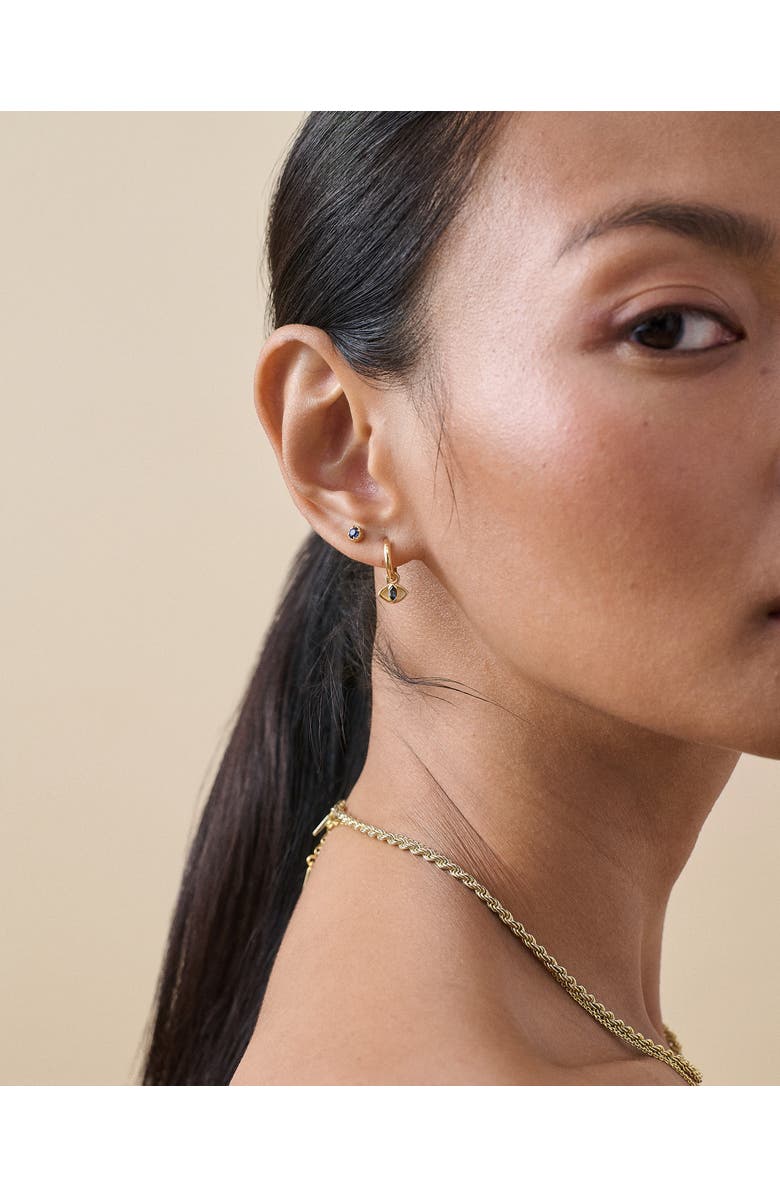 Edge of Ember Evil Eye Huggie Earrings, Alternate, color, Evil Eye