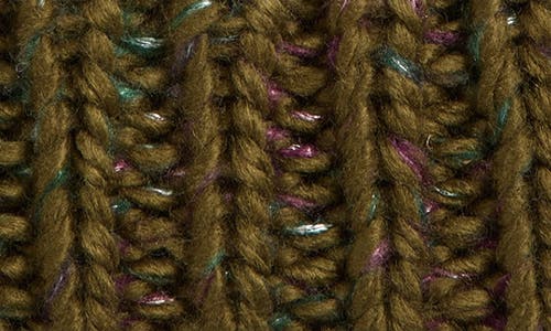 Melrose And Market Metallic Pompom Beanie In Green