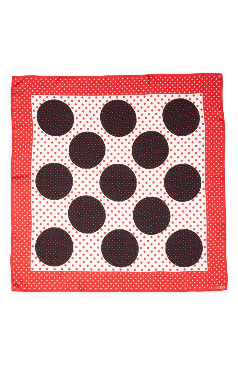 Valentino Garavani Valentino Classic Dot Silk Scarf, Main, color,