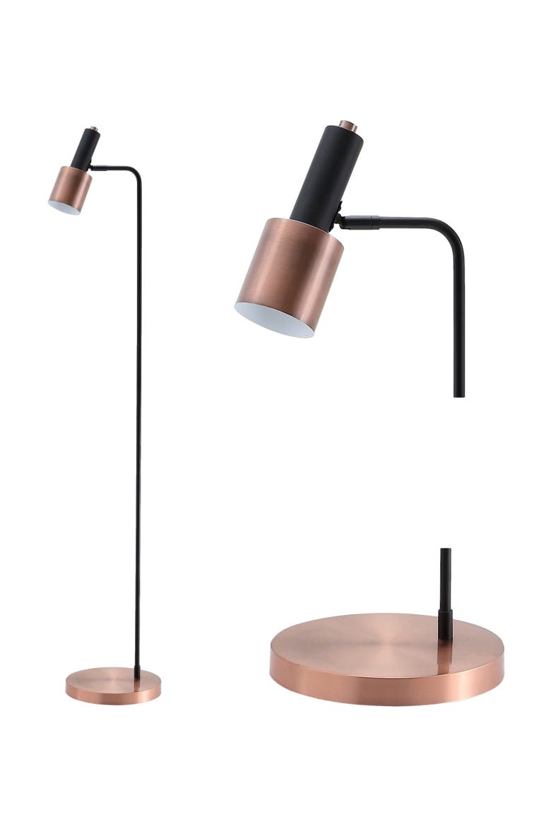 Brady 59.50" Metal LED Task Floor Lamp, Copper/Black, Main, color, Copper/Black