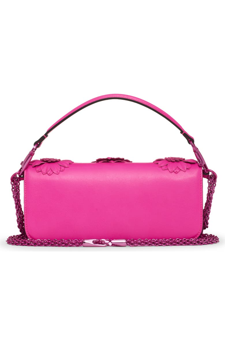 Valentino Garavani Locò Pink PP Floral Appliqué Leather Shoulder Bag, Alternate, color,