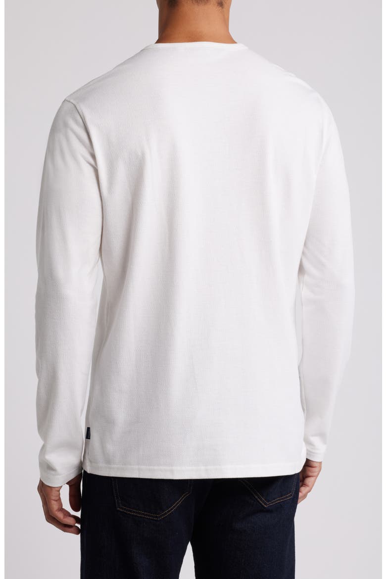 Cotton Blend Slub Piqué Henley, Alternate, color, WHITE