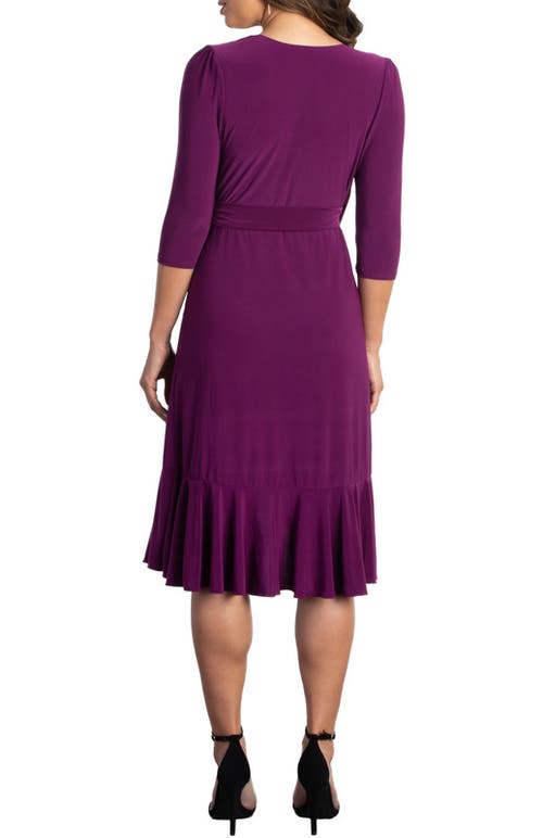 Kiyonna Whimsy Midi Wrap Dress In Magenta