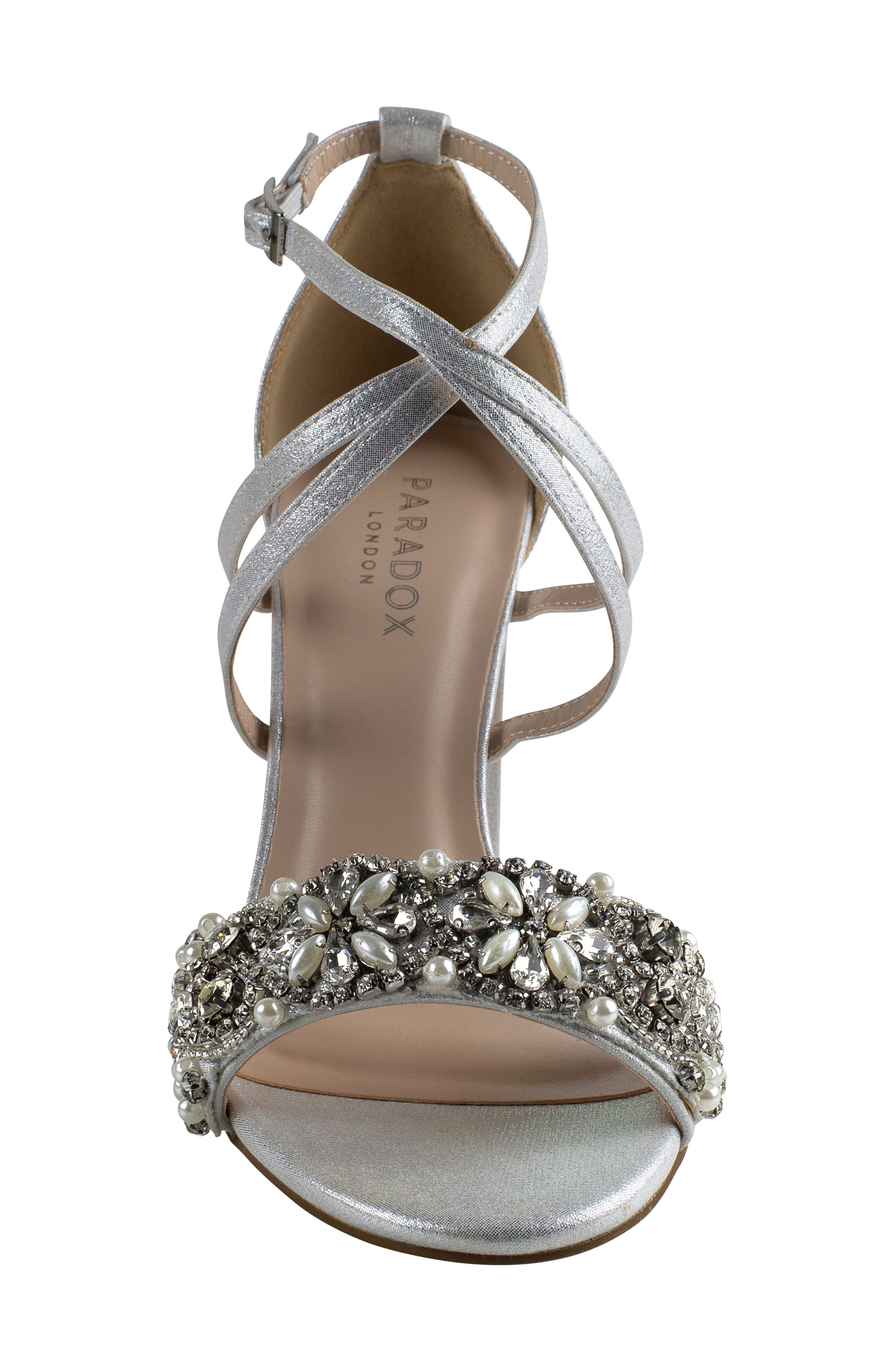 Paradox London Pink Hira Block Heel Sandal, Alternate, color, Silver