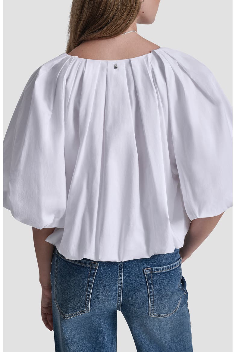 Cotton Half Sleeve Bubble Top, Alternate, color, WHITE