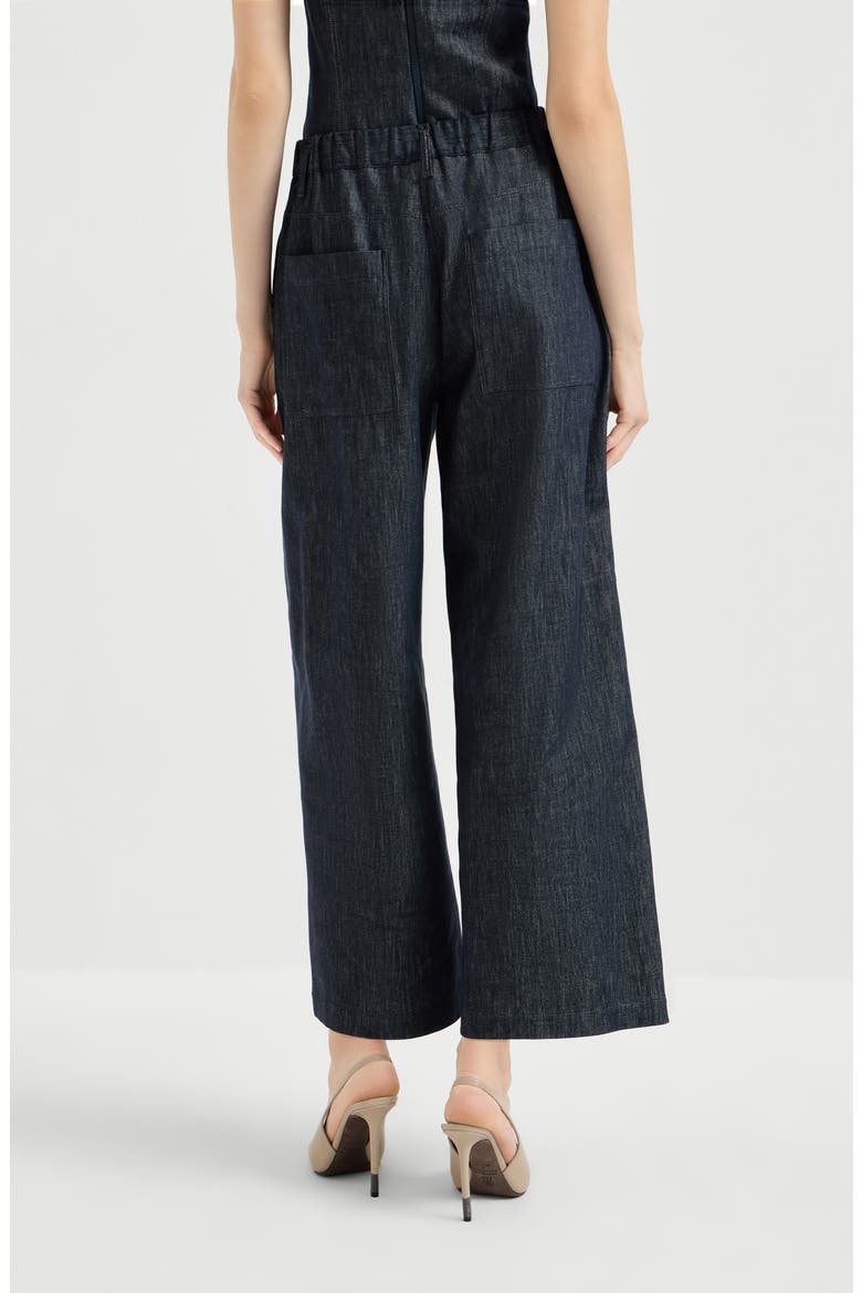 Pleated A-line trousers, Alternate, color, Denim
