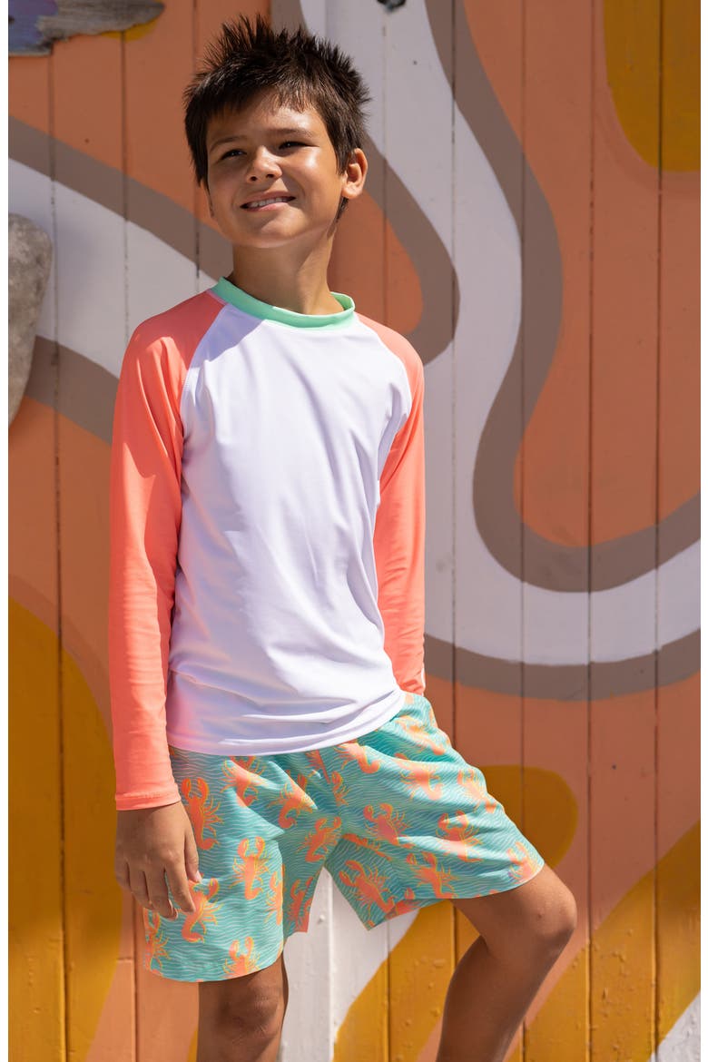 Kids' Ocean Clawed Swim Trunks, Alternate, color, GREEN