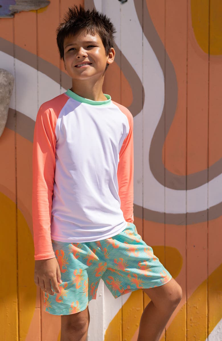 Snapper Rock Kids' Ocean Clawed Swim Trunks, Alternate, color, Green