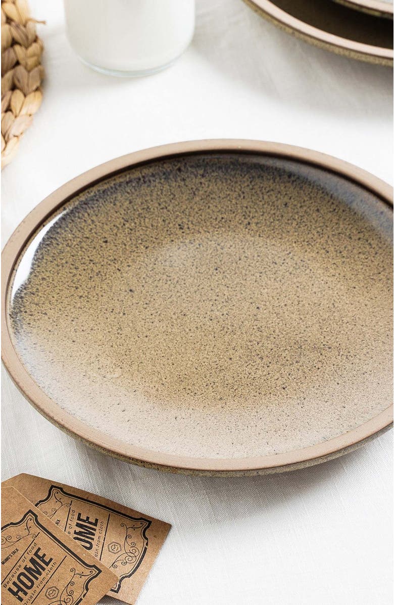 Stone Lain Tina Stoneware 4-Piece Dinner Plate, Alternate, color, Green And Beige