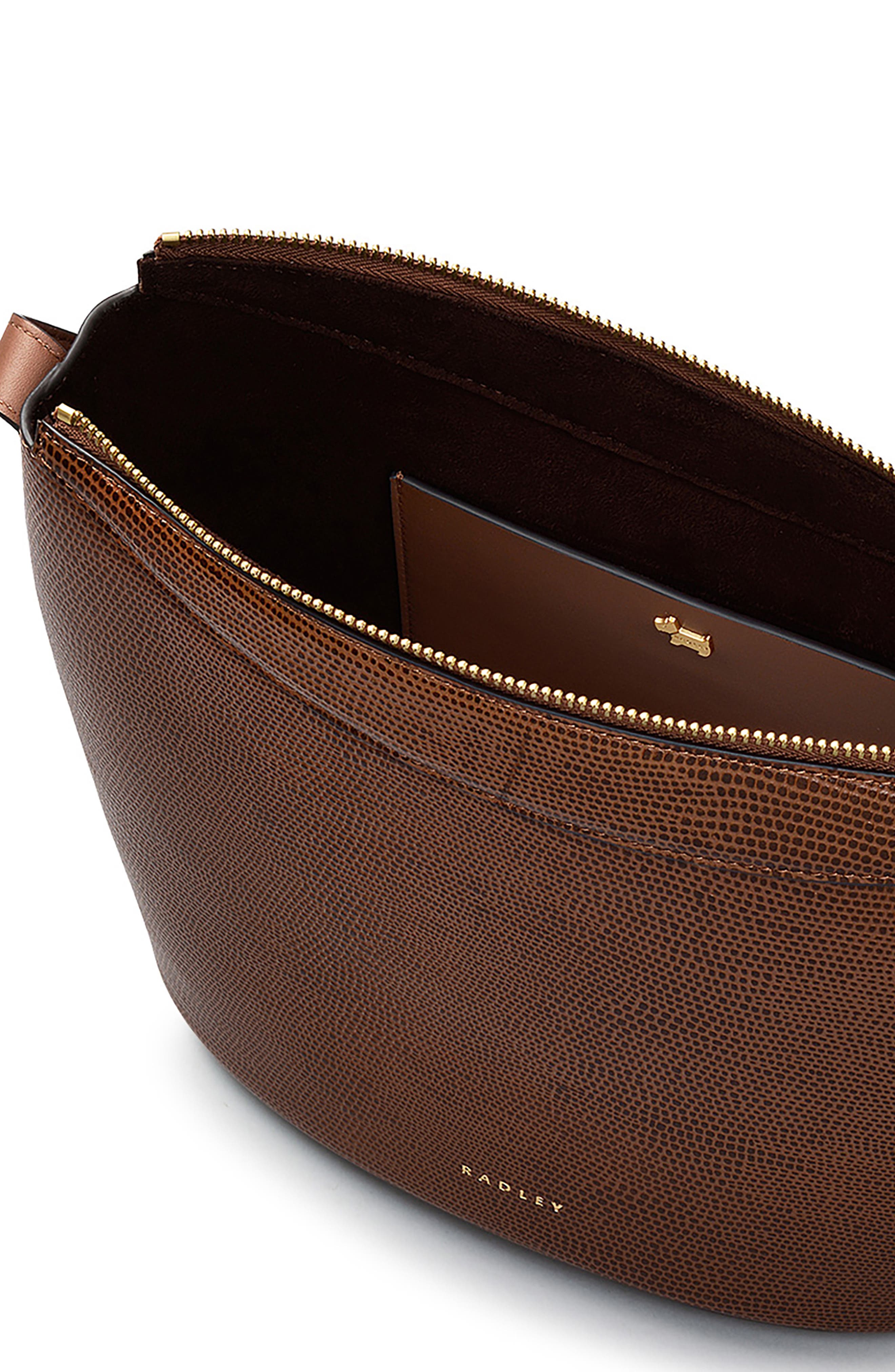 Radley The Kensal Lizard Embossed Small Crossbody Bag, Alternate, color, Saddle