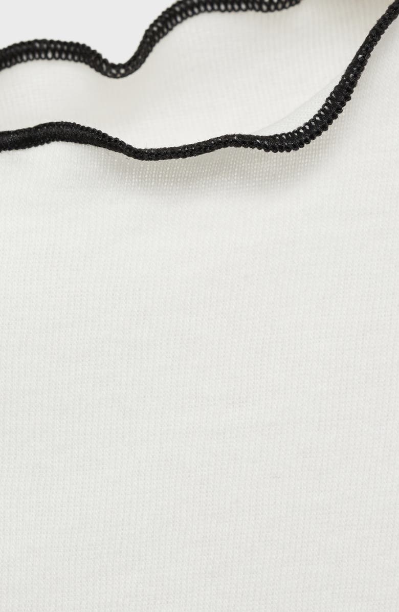 MANGO Curlita Lettuce Edge Cotton T-Shirt, Alternate, color, White