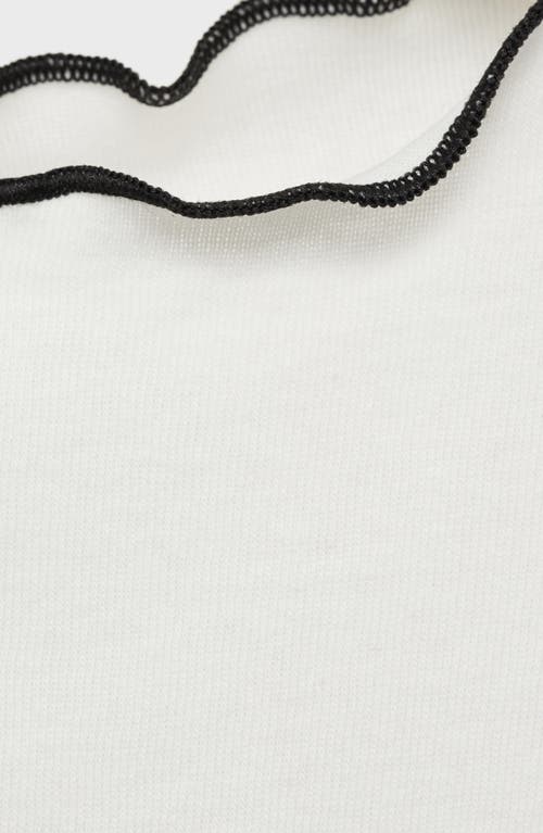 Shop Mango Curlita Lettuce Edge Cotton T-shirt In White