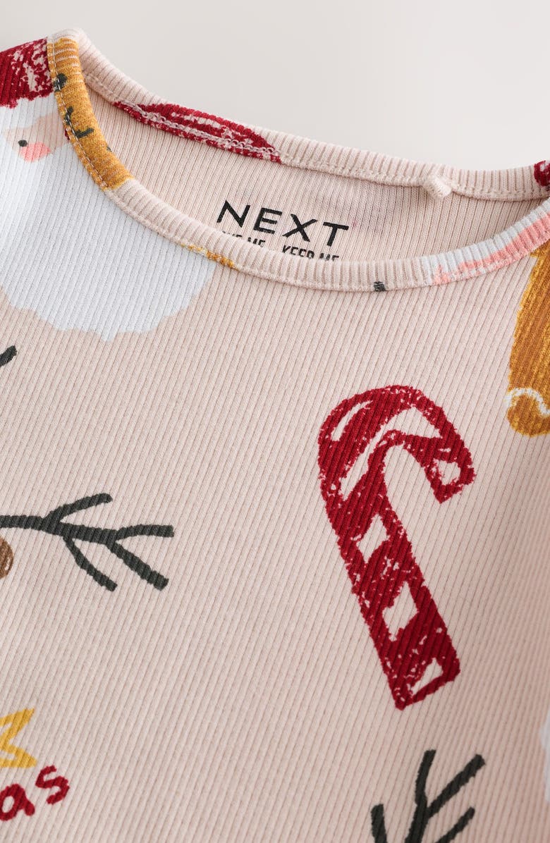 NEXT Kids' Rib Print Long Sleeve Top, Alternate, color, Neutral