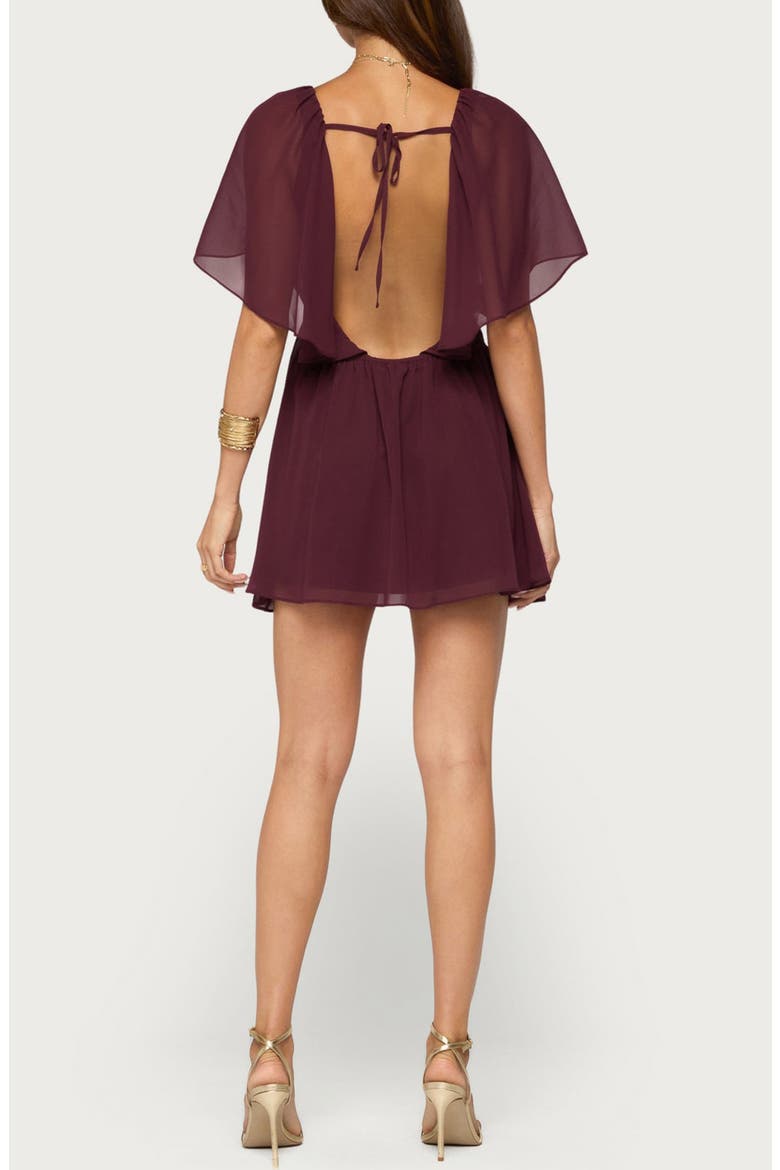 Rosalee Chiffon Babydoll Minidress, Alternate, color, PLUM