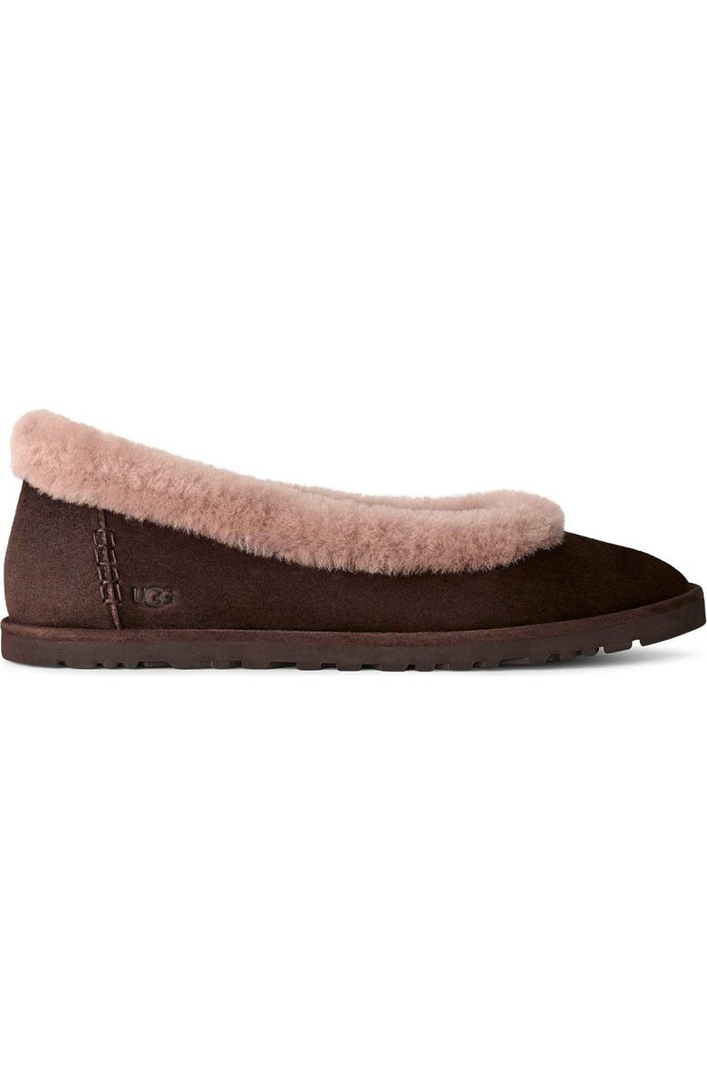 UGG<sup>®</sup> Zora Genuine Shearling Trim Ballet Flat, Alternate, color, Dusted Cocoa