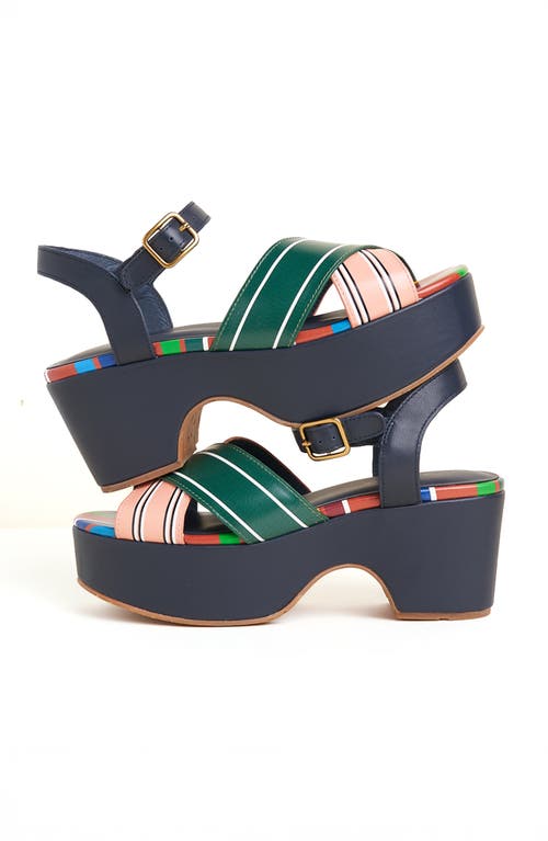 Charlotte Stone Rory Multicolor Platform Sandal In Blue