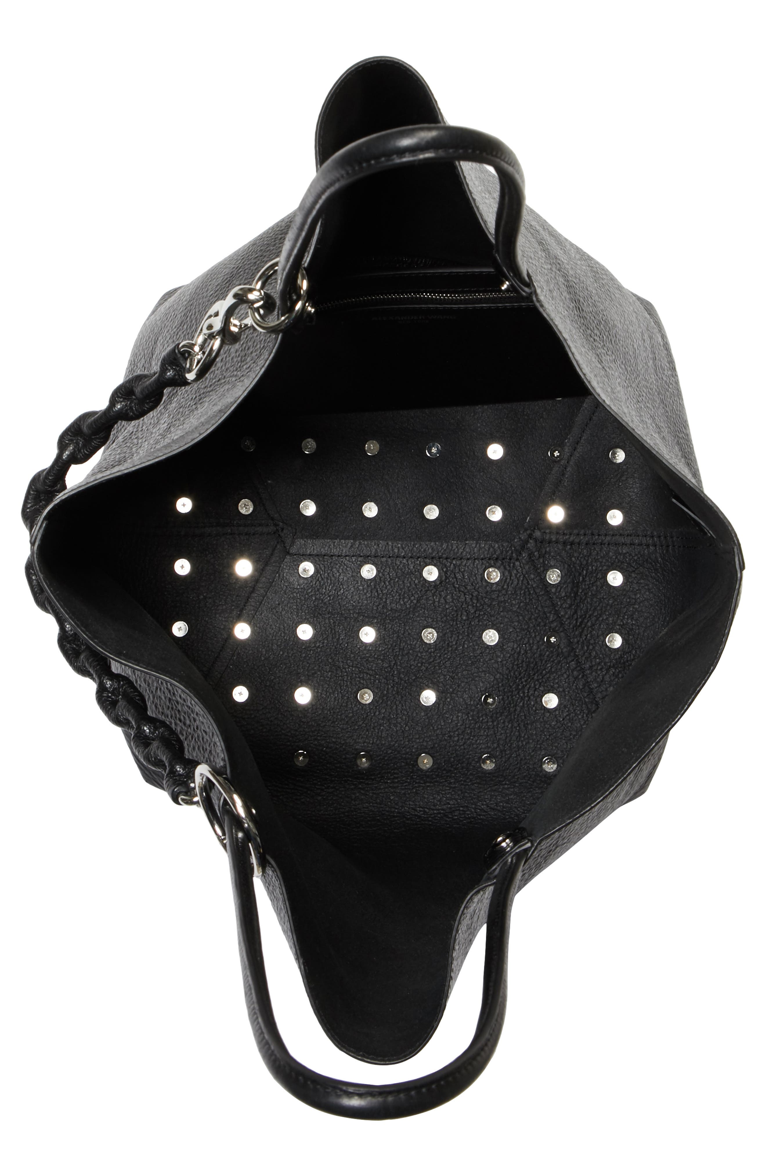 Alexander Wang Large Roxy Covered Chain Leather Bucket Bag, Alternate, color, 