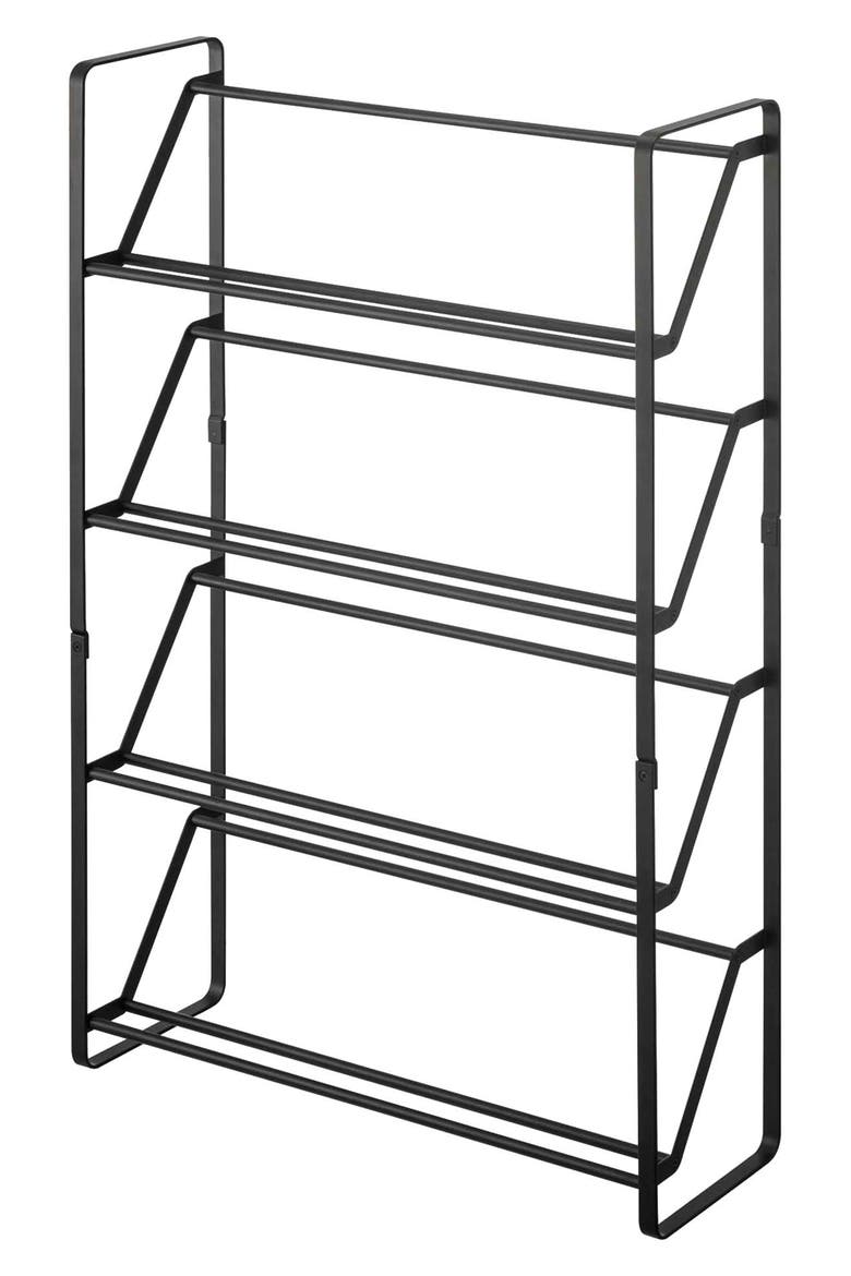 Slim Shoe Rack, Main, color, BLACK