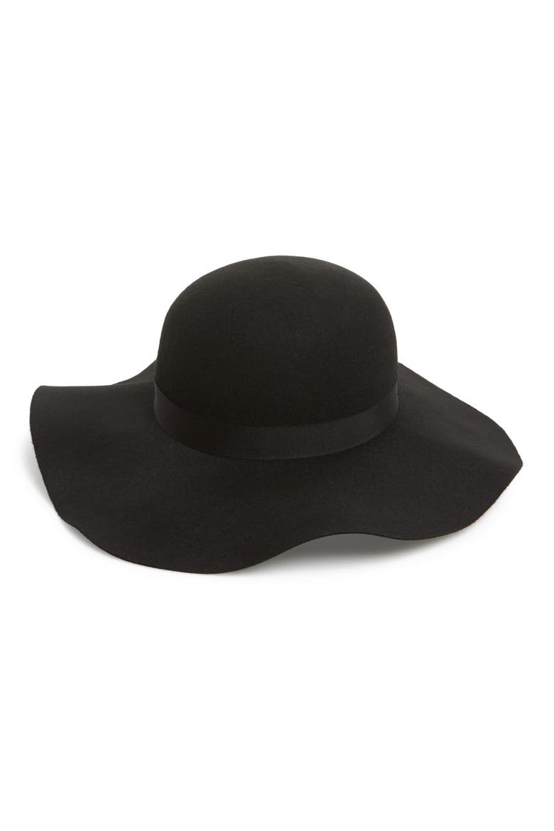 Floppy Felt Hat, Main, color, BLACK