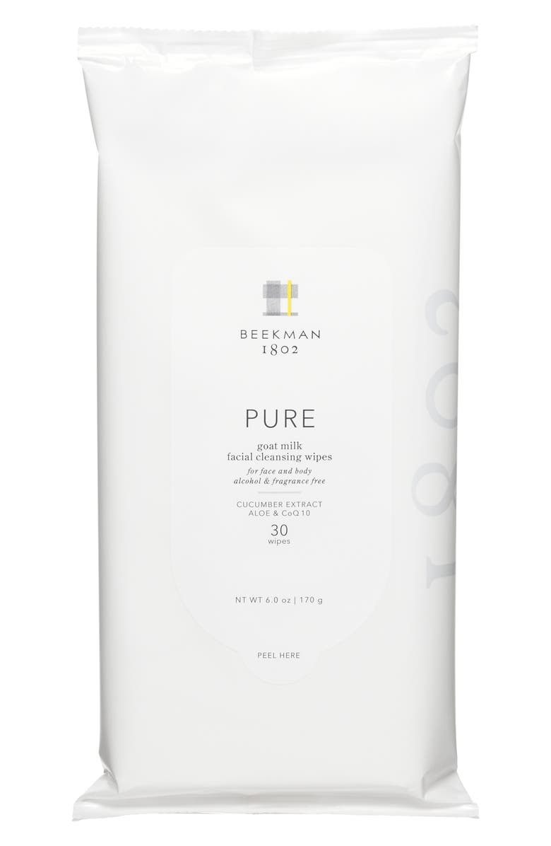Beekman 1802 Pure Goat Milk Facial Cleansing Wipes, Main, color, 