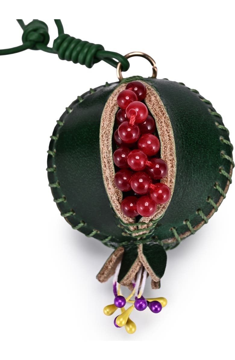 OLD TREND Pom Genuine Leather Botanical Fruit Charm, Alternate, color, Teal