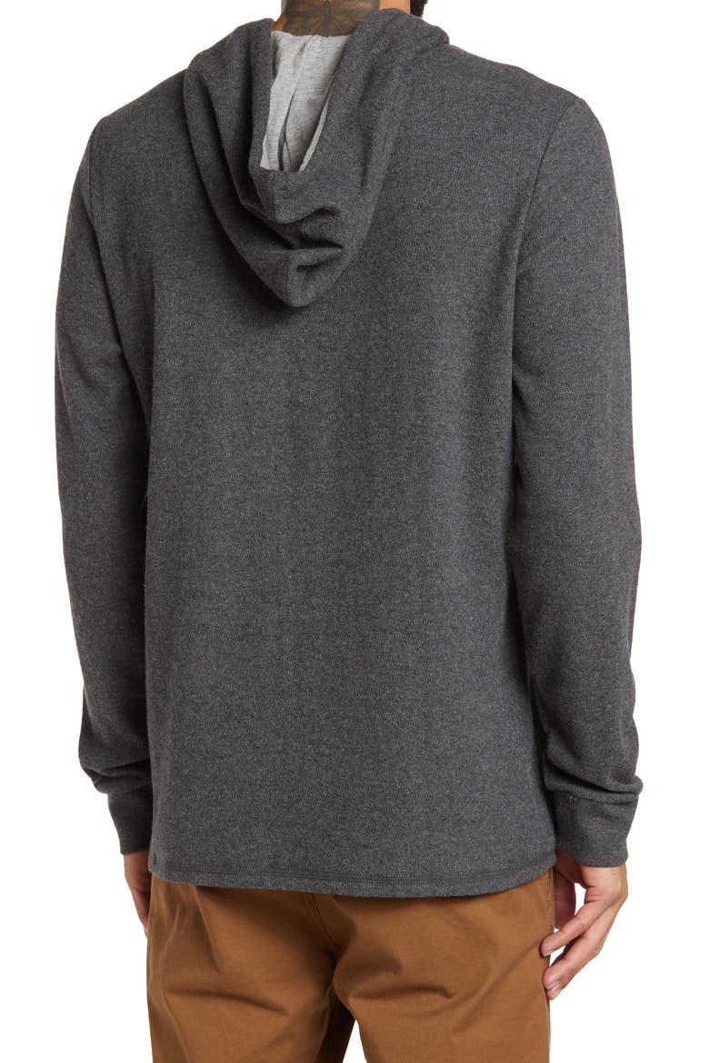 FLAG AND ANTHEM 1/4 Zip Knit Hoodie, Alternate, color, CHARCOAL