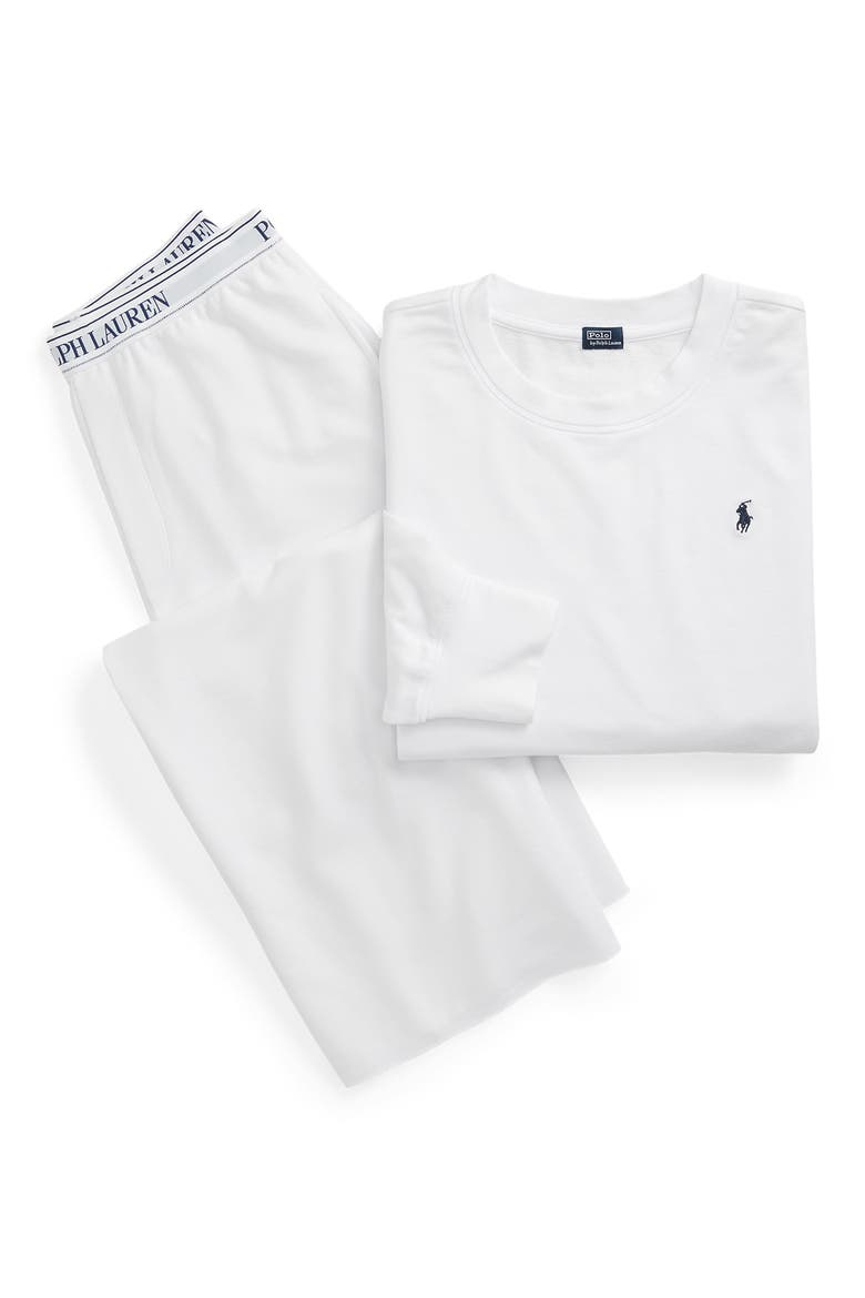 Sweatshirt & Wide Leg Pajamas, Alternate, color, WHITE CLOUD