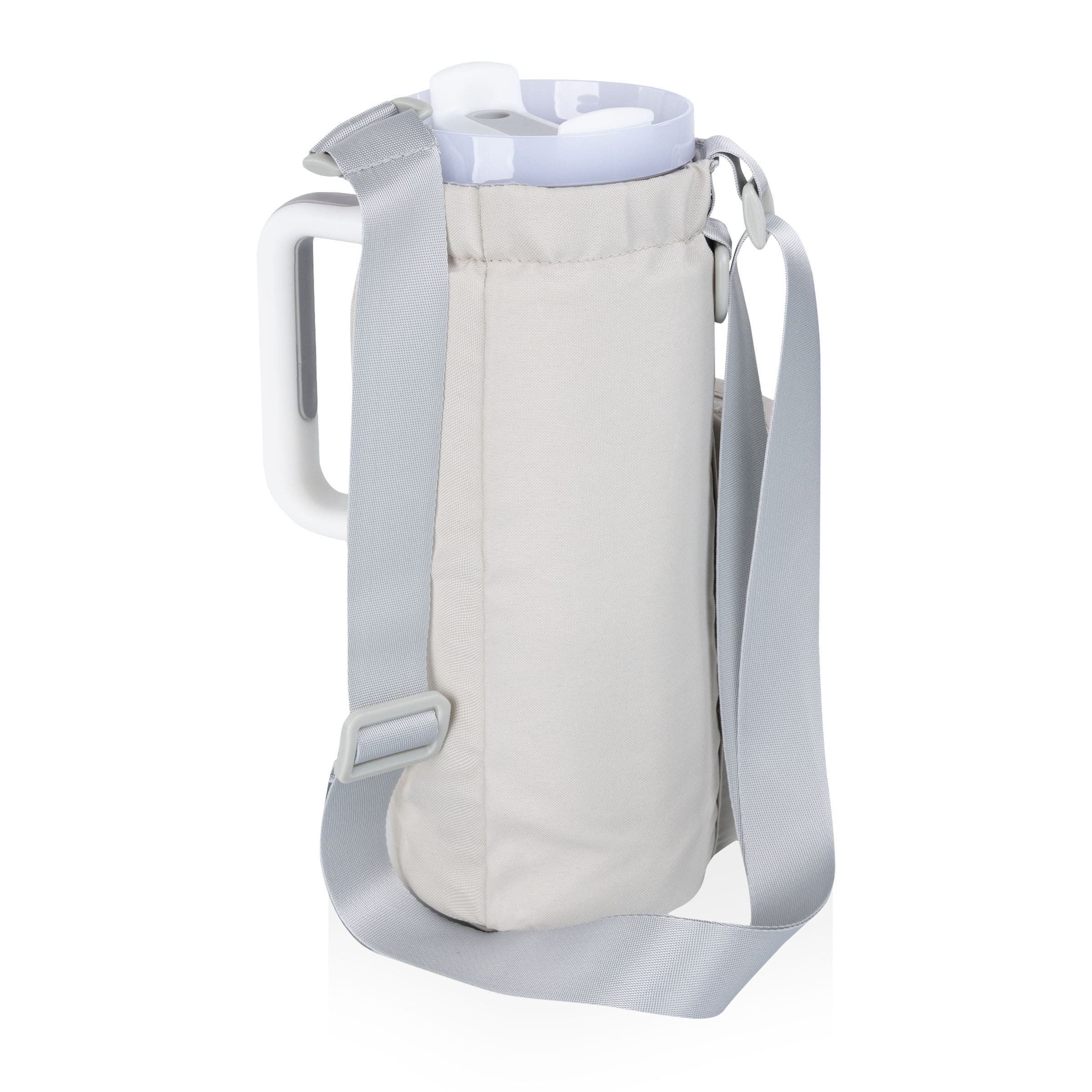 Eclipse Tumbler Tote with 40oz Stainless Travel Mug, Alternate, color, Gray & White