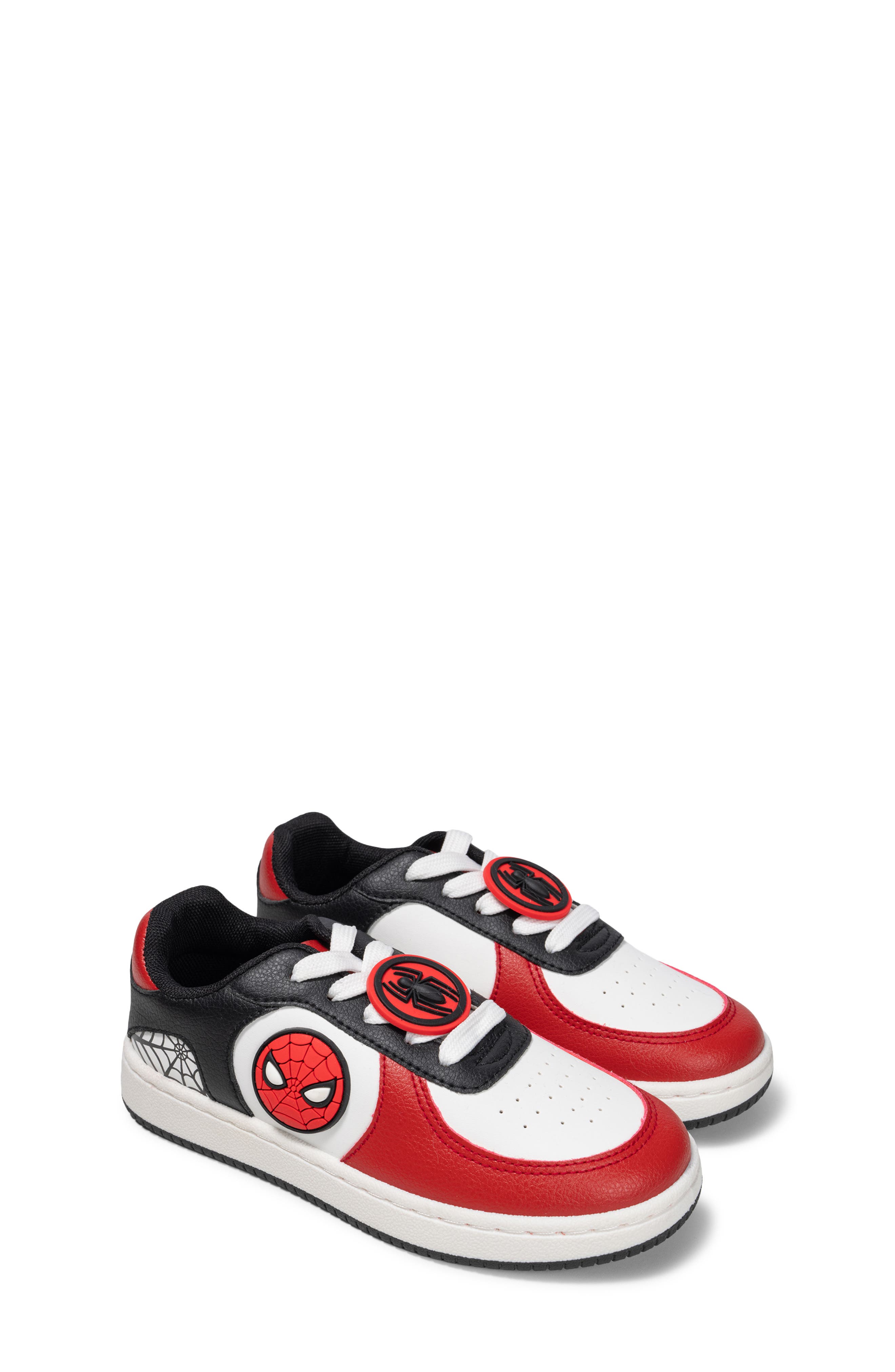 Kids' Spider-Man Court Sneaker, Alternate, color, RED/ WHITE