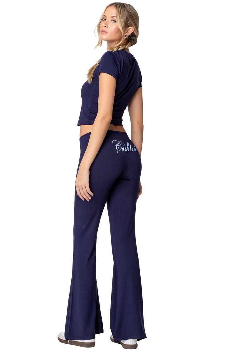 EDIKTED So Edikted Flared Pants, Alternate, color, Navy