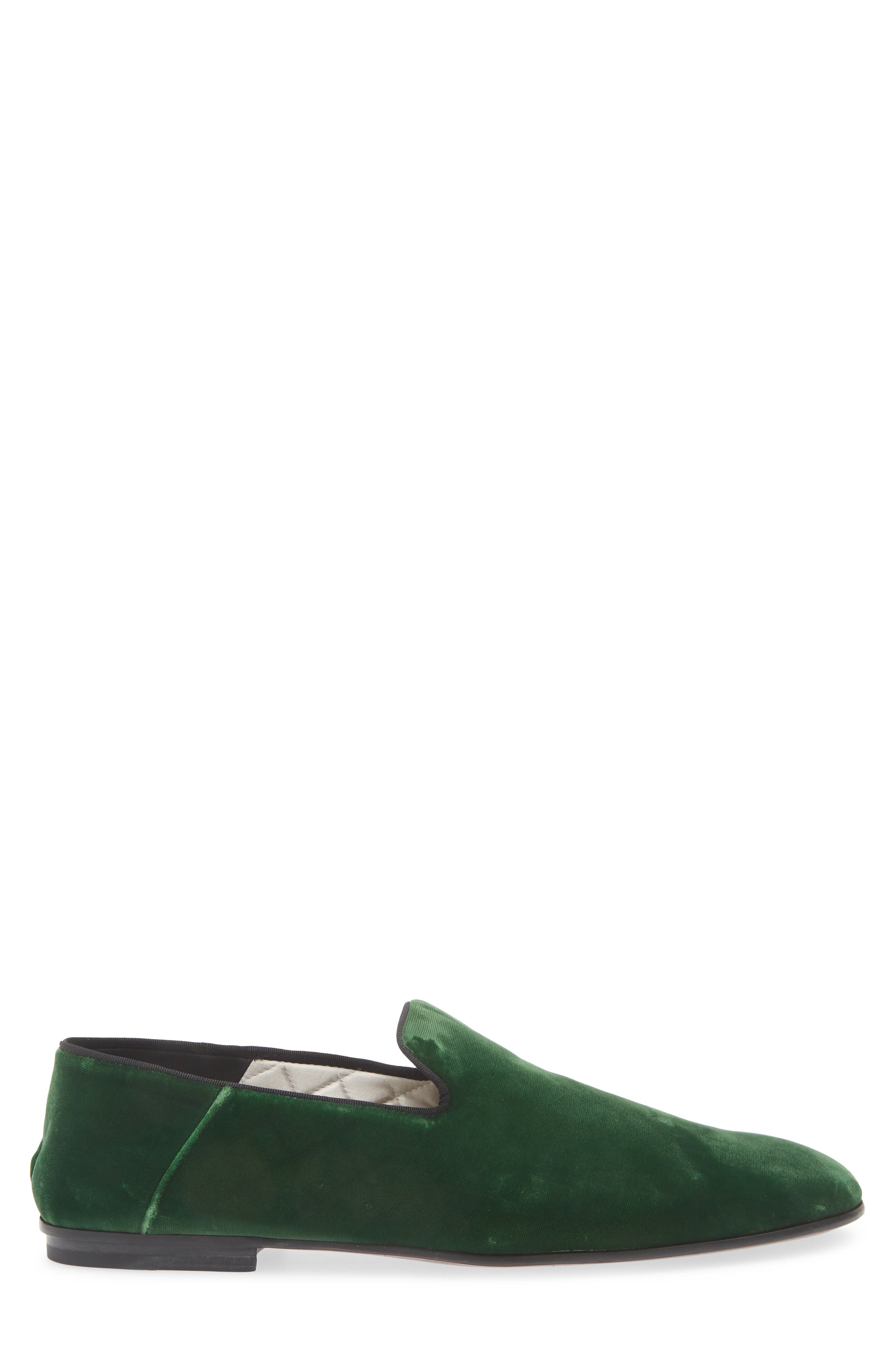 TOM FORD Velvet Smoking Slipper, Alternate, color, Emerald