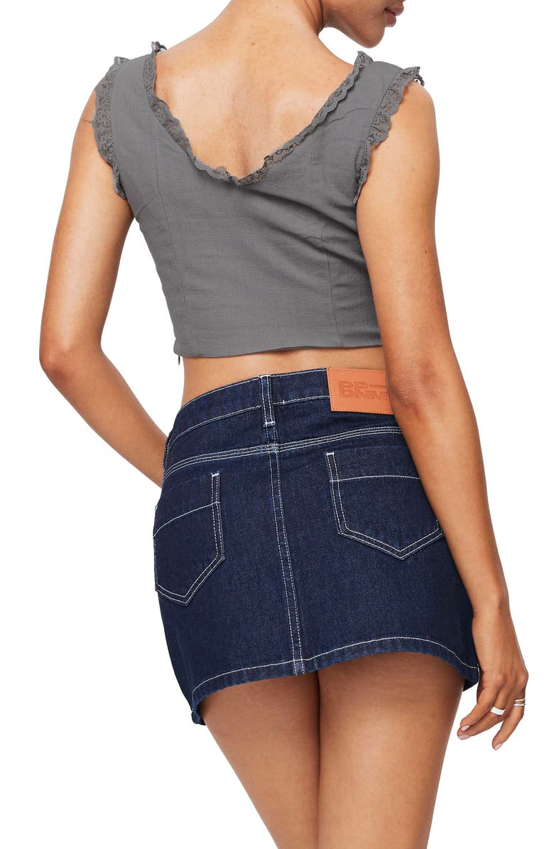 Princess Polly Scarlett Lace Ruffle Cotton Crop Top, Alternate, color, 