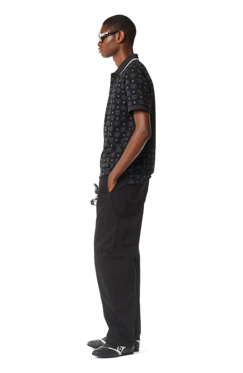 MCM Monogram Jacquard Polo Shirt, Alternate, color, Black