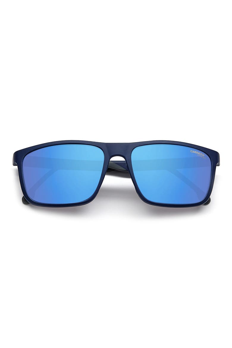 58mm Polarized Rectangle Sunglasses, Alternate, color, BLUE