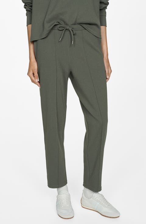 Pintuck Pleat Drawstring Pants