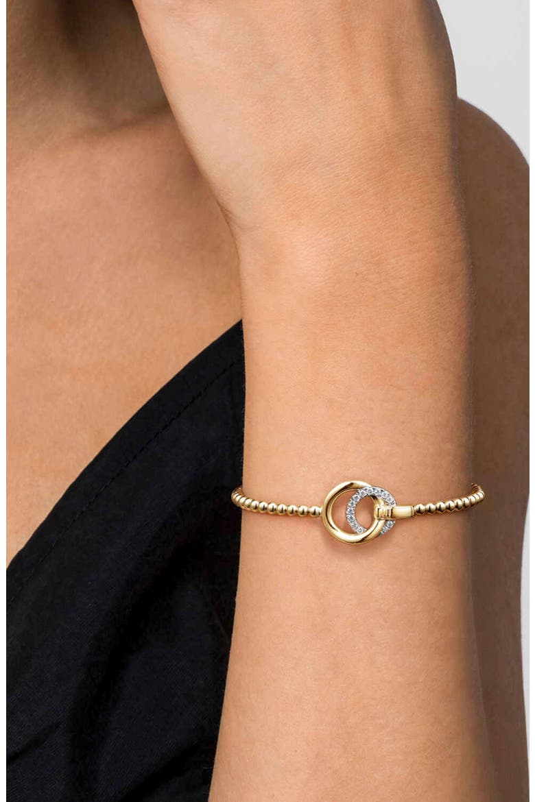 Bujukan Diamond Double Circle Bracelet, Alternate, color, 14K YELLOW/ WHITE GOLD
