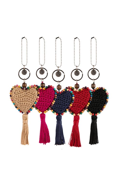 The Sak Yarnicharmz Crochet Heart Dangle In Black